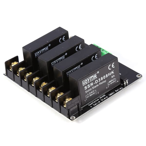 380V 8A 4-kanals Solid State Relé Modul Kort SSR Bryterkontroller
