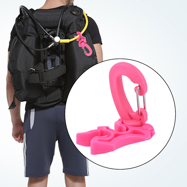 Dykning Dobbelt BCD Slangeholder Clip Regulator Holder Spænde Krog til Snorkling (Pink)