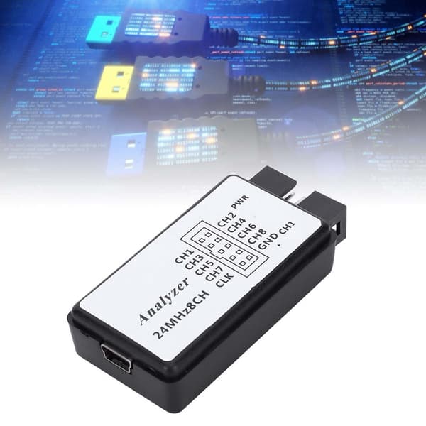 USB Logikanalysator Enhedssæt Mini Digital Lommeformat 8 Kanal Input Hukommelse 24MHz