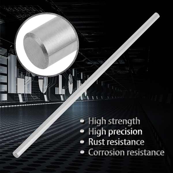1 stk. Cylinderformet skinne af lejestål, lineær aksel, lige rund stang 6 mm diameter (200 mm)