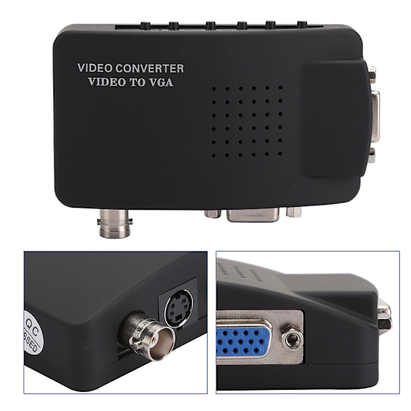 BNC S Video Til VGA HD Konverter Adapter Til Computer PC Skærm