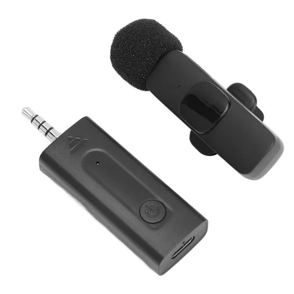 3,5 mm trådløs Lavalier reversmikrofon med intelligent støjreduktion, automatisk parring og clip-on mikrofon til liveoptagelse