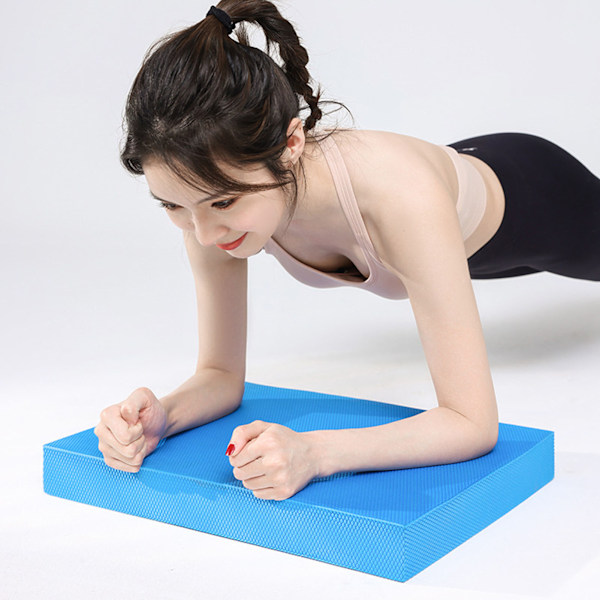 TPE Balansövningsfoamdyna Platta Stöd Mjuk Kudde Hög Återhämtning Träning Fitness Yogamatta Azurblå