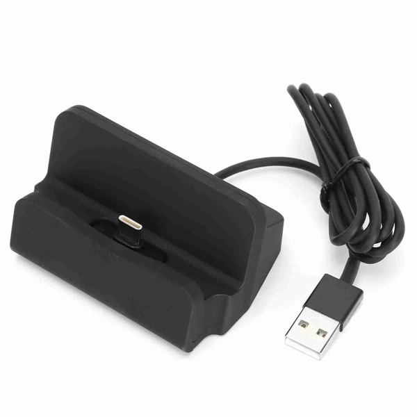 Type C Mobiltelefon Opladningsbase Stand Oplader til Samsung Huawei P9/P20pro Mate10 (Sort)