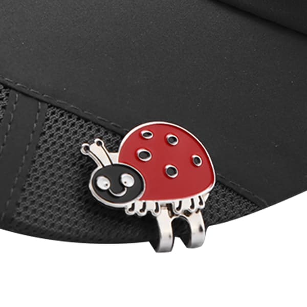 Holdbar Golf Hat Cap Clip i Rustfrit Stål med Magnetisk Boldmarkør Tilbehør Mariehøne