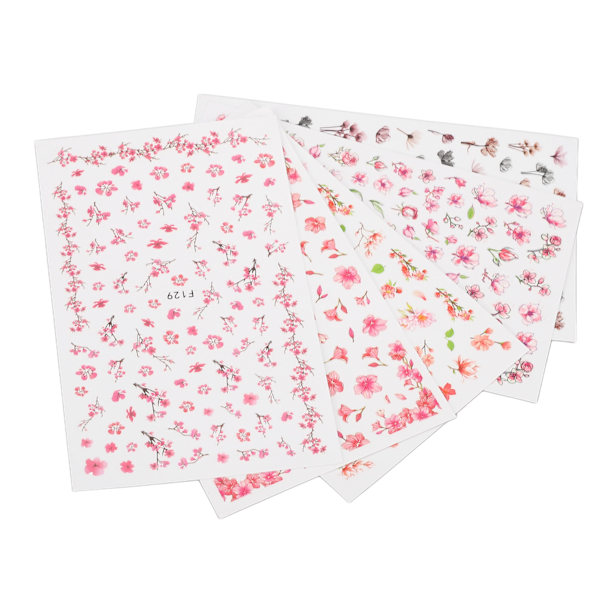 Blomster Nagelsticker Säker 3D Självhäftande Nagelsticker för DIY Nagelkonst Dekorativa Tillbehör