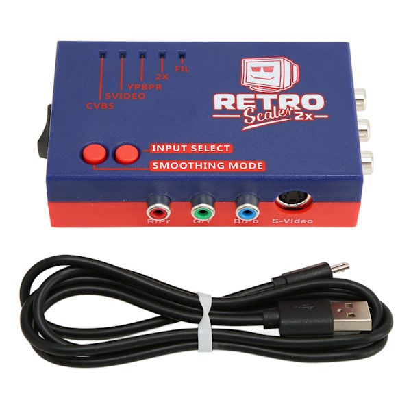 For RetroScaler2x Konverter A V Til HD Multimedia Interfa Cecompatible for RetroScaler2x Linjemultiplikator Blå