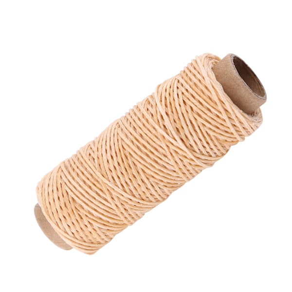Læder Syning Flad Vokset Tråd Håndværk Reparationssnor DIY Spole (Beige)