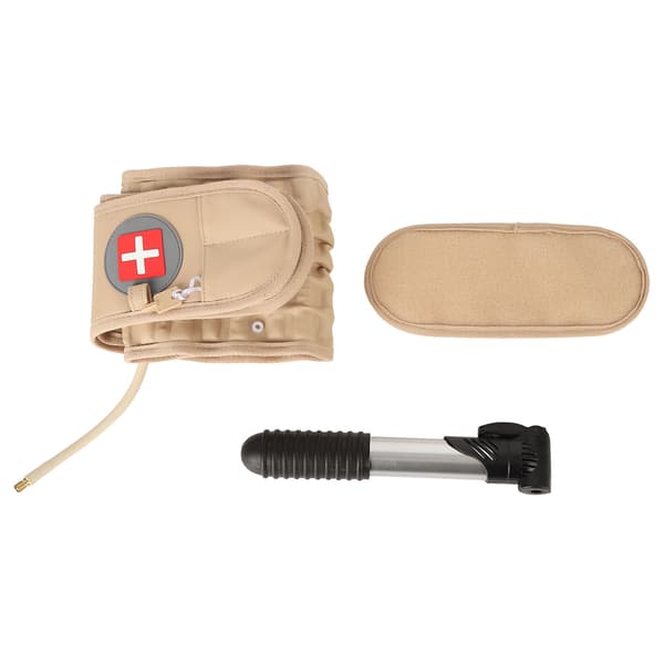 Uppblåsbart ländryggsstödbälte för dragkraft, minskar trycket, med handpump, Khaki