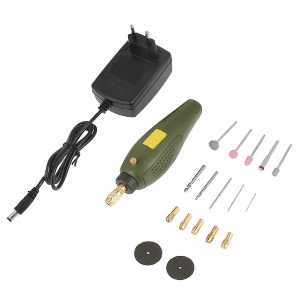 Mini elektrisk drill med tilbehør for polering, boring og gravering