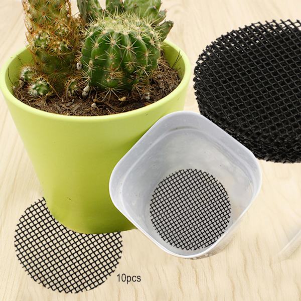 10 stk. Havearbejde Blomsterpotte Hul Mesh Måtte Pad Plantepotte Bonsai Bund Gitter Måtte (8cm)