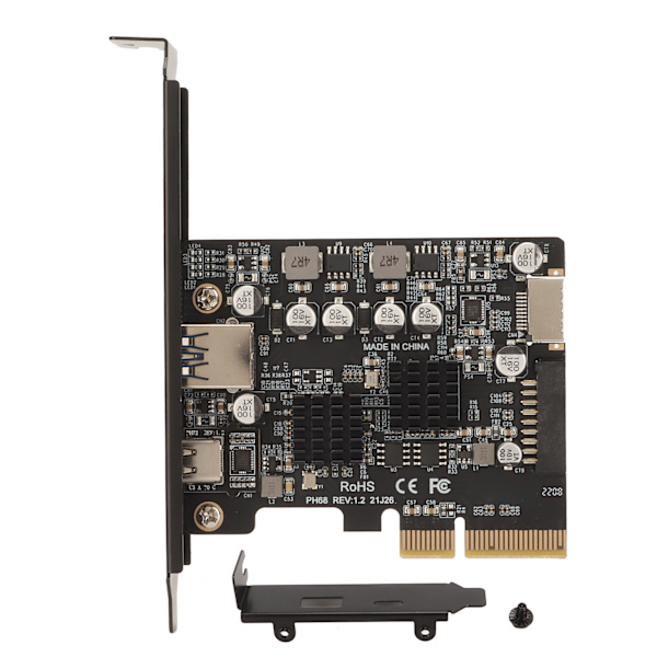 PCIe Typ C-kort 10 Gbps Hög Hastighet Guldpläterade Stift Front Typ E PCIE USB3.2 Utbyggnadskort för Stationär Dator