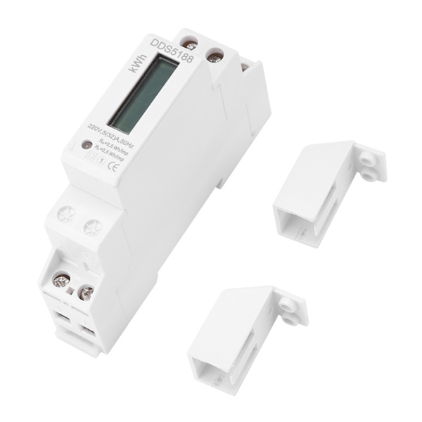 Digital LCD 220V Enfasig Din-skena Elmätare 5-32A Elektronisk KWh-mätare
