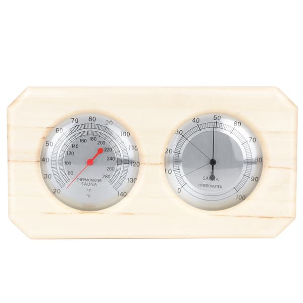 Bærbar 2-i-1 Træ Termo Hygrometer Termometer Hygrometer Damp Sauna Rum Tilbehør