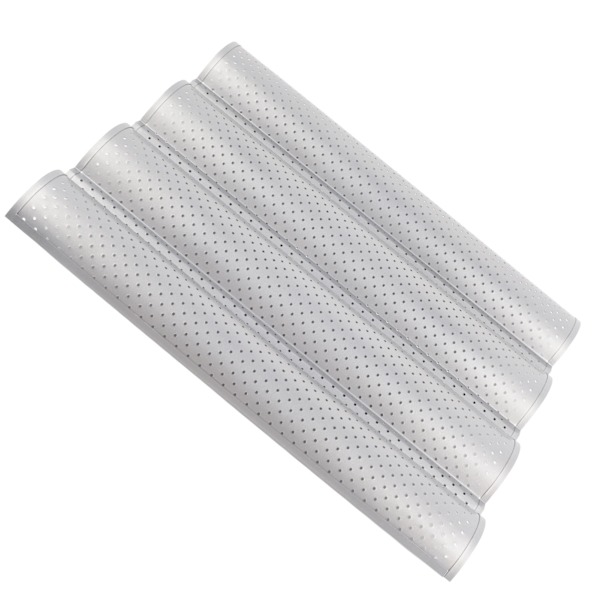 Non-stick MultiGrooves Bølgeformet Franskbrødspande Baguette Bageform Køkkenredskab (4 Riller)