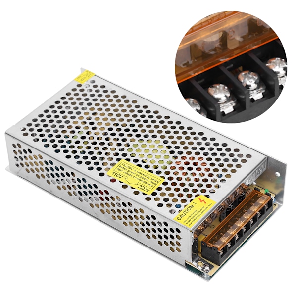 Strömadapter för omkopplingsströmförsörjning DC12V Aluminiumlegering LED-skärm Ljuslist 3D-skrivare (S-180-12 (12v 15a 180W) AC110/220V±15%)