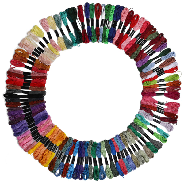 100 färger broderitråd Polyester&#8209;Bomull med korsstygn härdor gör det själv syverktyg