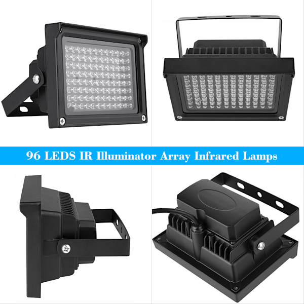 96 LED IR Illuminator Array Infrarøde Lamper Nattsyn Utendørs Vanntett For CCTV Sikkerhetskamera