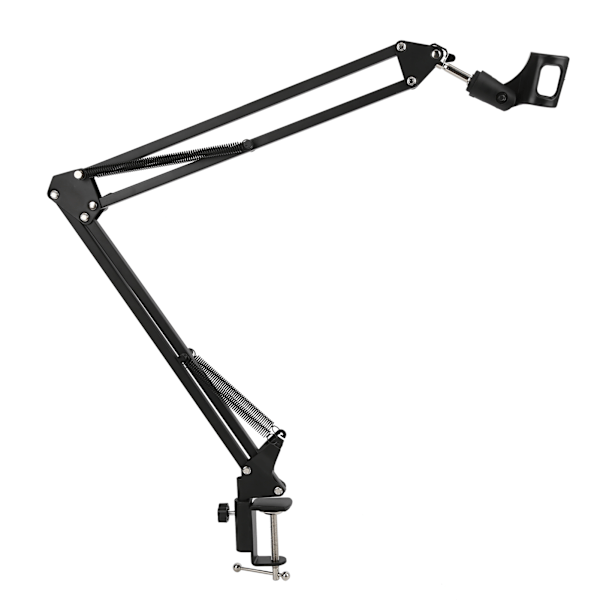 Mikrofon Saxställ Suspension Professionell Metall med Justerbar Arm Mikrofonhållare Svart