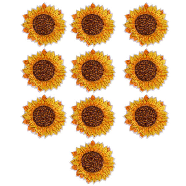 20 st Solrosmönster Sy på Stryk på Broderad Patch DIY Kläder Ryggsäck Applikation
