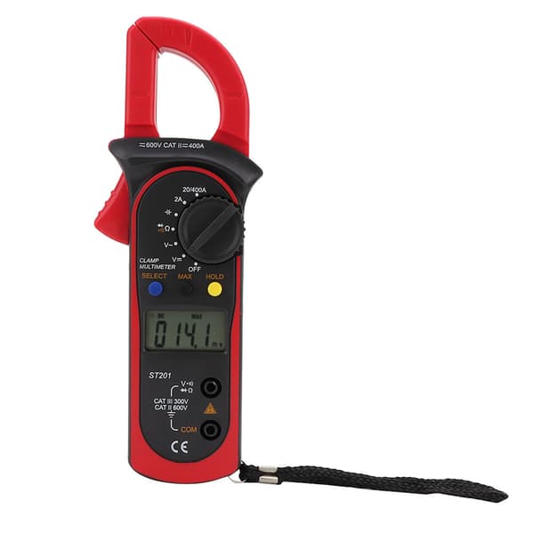 ST201 Automatisk Digital Strömtång Multimeter DC/AC Spänning Diodtestare (Röd)