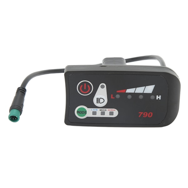 Elektrisk Cykel LED Strømdisplaypanel Elektrisk Cykel Modifikation Display Meter med Vandtæt 5P Hanstik til 22,2 mm Styr 24V
