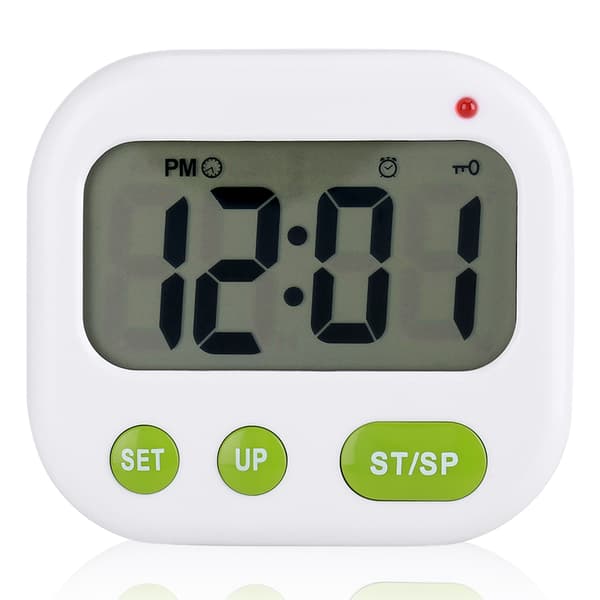 Musik/Vibration Digital LCD Väckarklocka Elektronisk Kökstimer med Bakgrundsbelysning
