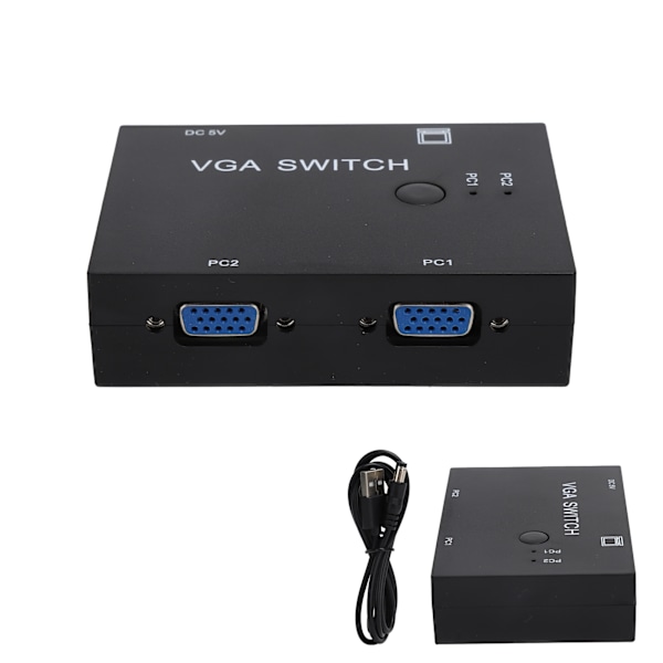 VGA Switcher 2 Input +1 Output MultiComputer Host Converter 2 værter i 1 skærm