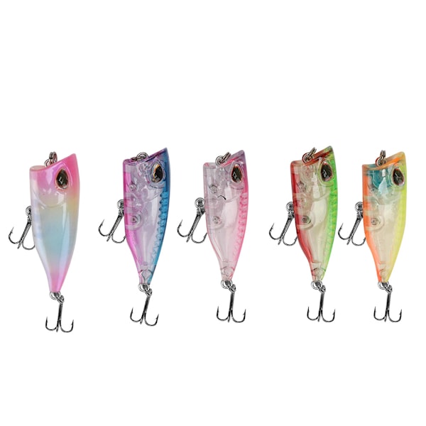 5 st Mini Popper Flytande Konstgjorda Beten Fiskebeten Fisketillbehör i Plast