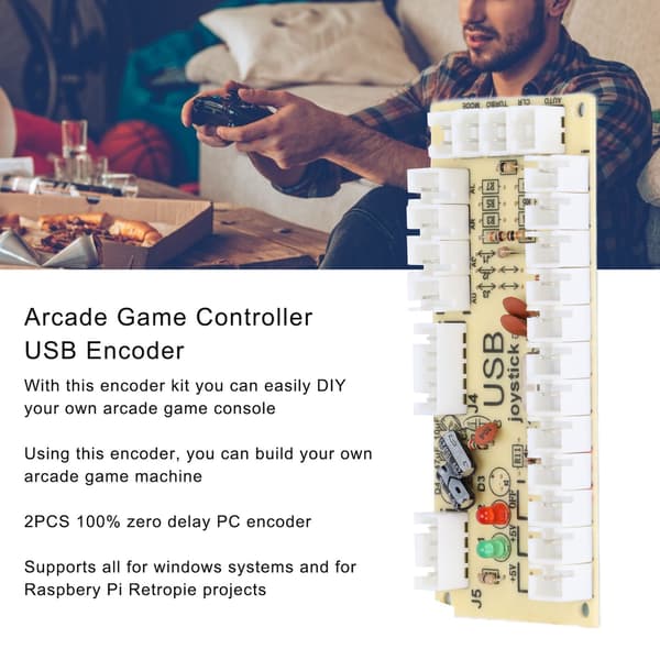 Arcade Spillkontroller USB Encoder Null Forsinkelse USB til Joystick Knapp for PC for MAME for Raspberry Pi RetroQM070916 (Enkelt)