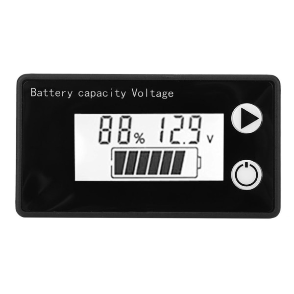 LCD 12V Batterikapacitetsindikator Tester Lithium Batteri Universal Digital Display Voltmeter (10-100V Blå Temperatur)