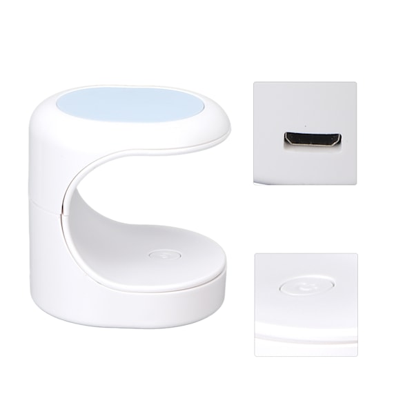 Mini Negl UV LED Tørker 16W 3 stk Lysbrikker 60s Timer Neglelakk Herdelampe med USB-kabel