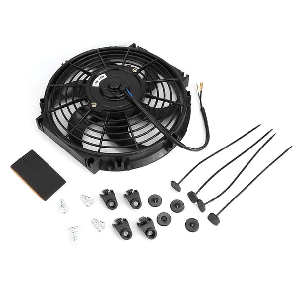 10 tommer elektrisk radiatorslank blæser Push/Pull 12V med installationstilbehør