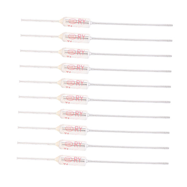 10 stk. Metal Shell Termosikring Afbryder 250VAC 10A Temperatur Sikring TF 72-250℃250℃