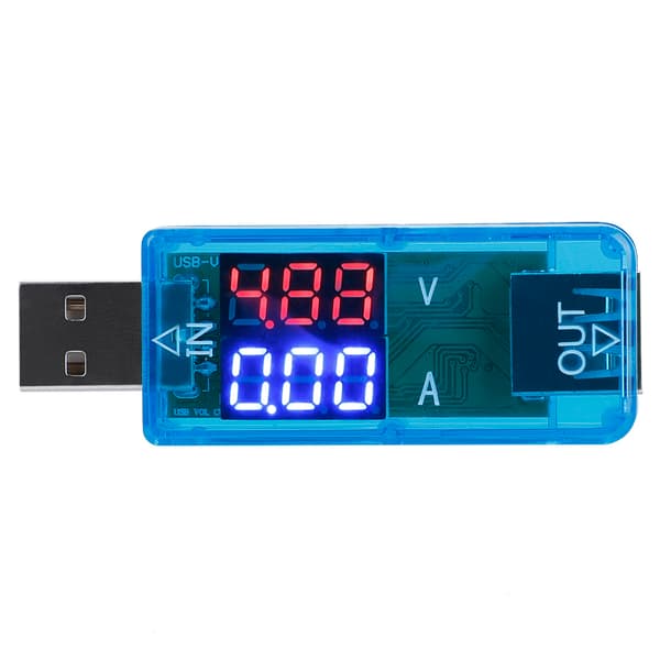 USB Farge LCD Voltmeter Amperemeter Strømmåler Multimeter Lader USB Tester (Blå)