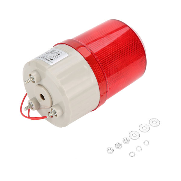 220V Røde LED Advarselslamper Akusto-optisk Alarmsystem Roterende Lys Nød LED Strobe