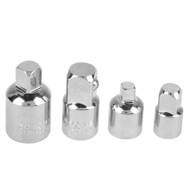4 stk. Sølv Krom Vanadium Stål Socket Adapter Reduksjoner 1/2\", 3/8\", 1/4\" Skiftenøkkel Adapter