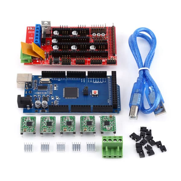 3D Printer RAMPS 1.4 Controller Board til R3 + A4988 med køleplade USB-kabel Jumpersæt