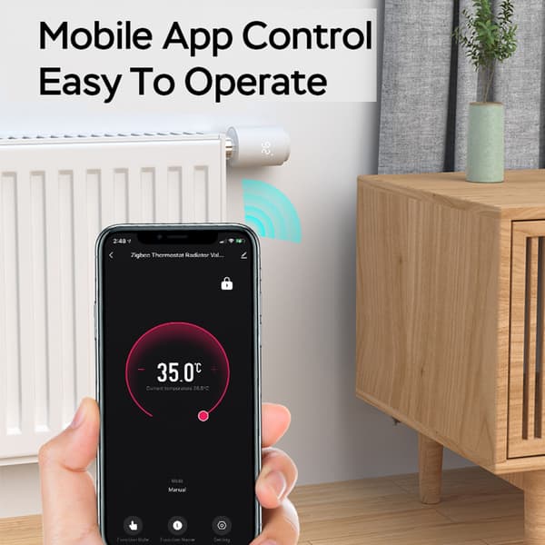 Termostatisk radiatorventil Smart radiatorventil Intelligent termostatventil LED-display Understøtter mobilappstyring Radiatorstyring til Zigbee