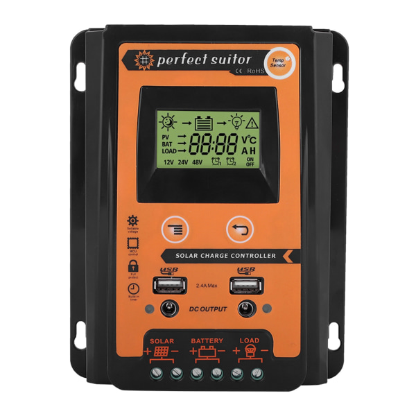 12V/24V 30A PWM&MPPT Kort Version Solar Charge Controller Solpanel Batteri Regulator Dobbelt USB LCD Display