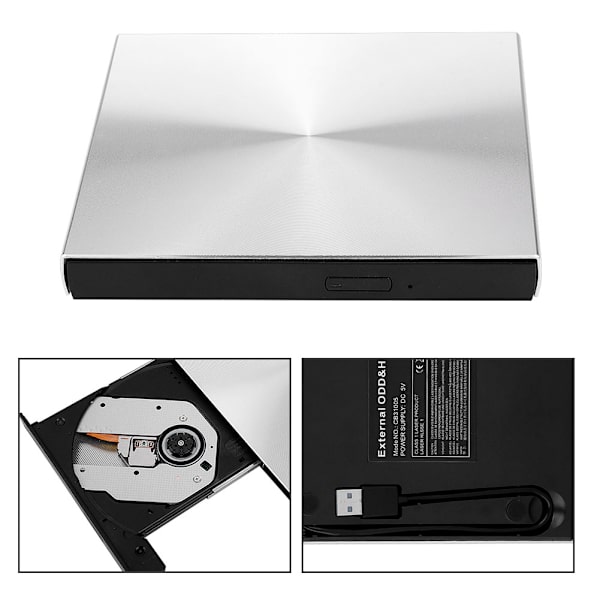 5 Gbps dataoverføring ekstern DVD-brenner, beskyttelse på flere nivåer, pop-up USB 3.0 DVD-stasjon