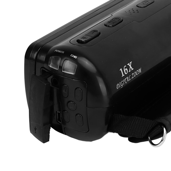 1080P Videokamera 16MP 2,4in Flip Skærm Vlogging Kamera 16X Zoom HD Digitalkamera til Rejser Bryllup Campus Optagelser 110‑240V EU Stik