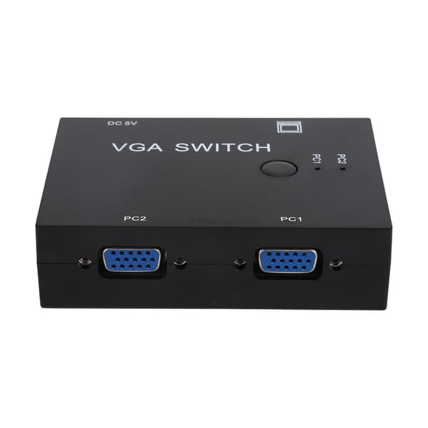 VGA Switcher 2 Input +1 Output MultiComputer Host Converter 2 værter i 1 skærm