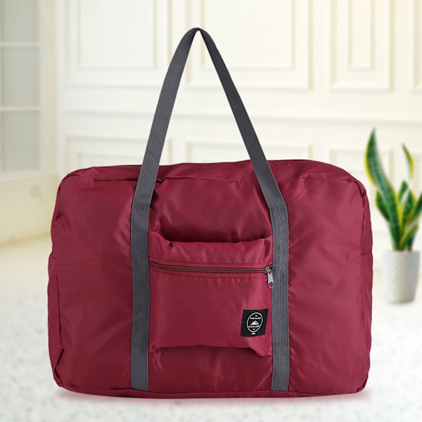 Stor Sammenfoldelig Håndbagage Duffel Taske Rejse Bagage Opbevaringstasker Organizer Vinrød