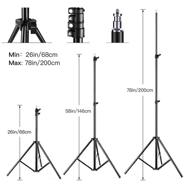 Studiobelysning Softbox Kit Profesjonell Studiofotografering LED-lyssett med Justerbart Lysstativ og Fjernkontroll