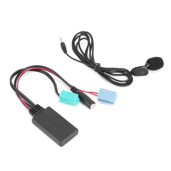 6-stifts Bluetooth ljudkabelvagn Stereo AUX-IN-adapter med mikrofon som passar för Clio/Espace/Megane