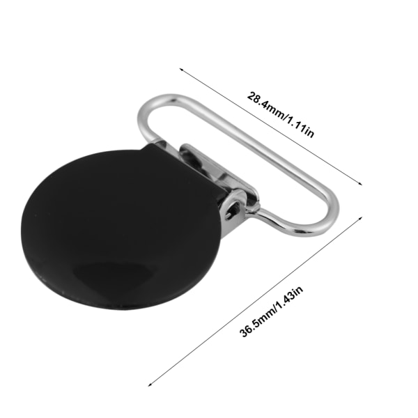 10 st 25 mm runda hängslens hängslen Nappremshållare Clip DIY-tillbehör (svart)