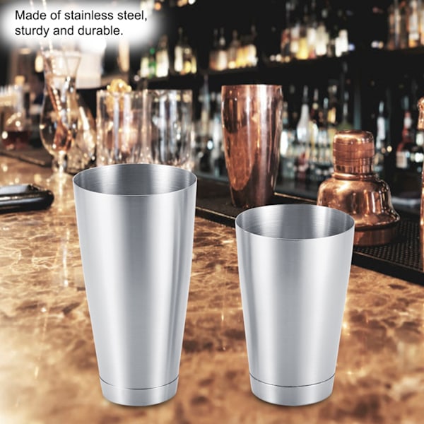 Cocktail Cup Shaker i Rostfritt Stål, Robust och Hållbar, Bar Hem Kök Verktyg (Silver)