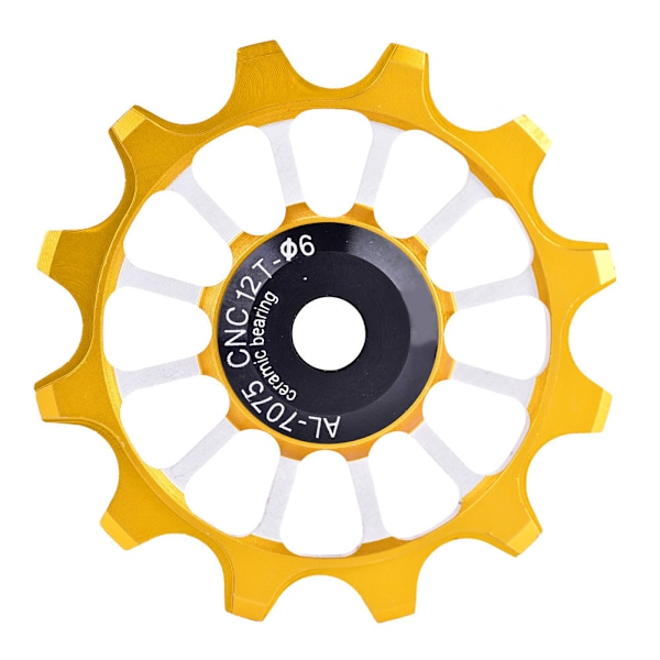 MEIJUN Keramisk Leje Aluminium Legering Cykel Bagskifter Rulle Guide Hjul (Gylden)