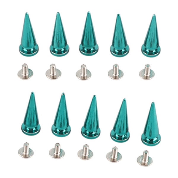 10-pack 10*26mm Koppar Kulnit Metall Dubb med Skruvset för DIY Läder Väska Sko (Blå)